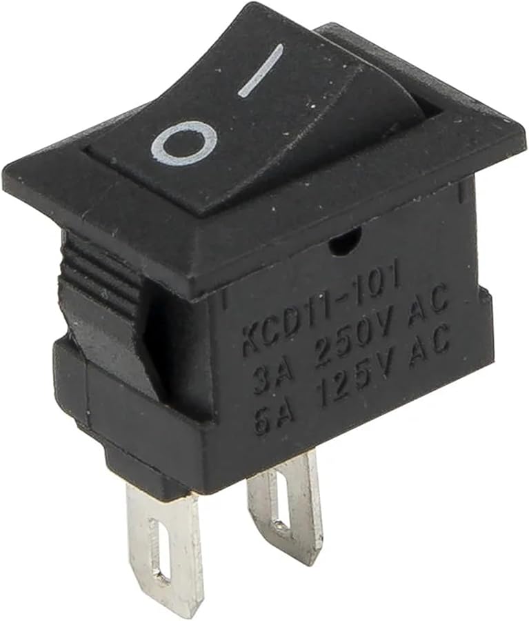 Black KCD1 11 2P 2 Pin ON Off Rocker Switch Power 13 5 x 9 mm Perforate Small Boat - Image 1