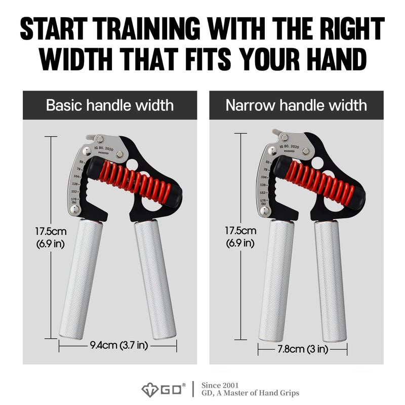 GD IRON GRIP 80.L مدرب قوة القبضة القابل للتعديل (55 إلى 176 رطل) مقبض اليد لممارسة القوة لمعدات تدريب الجولف مقبض الساعد - Image 5