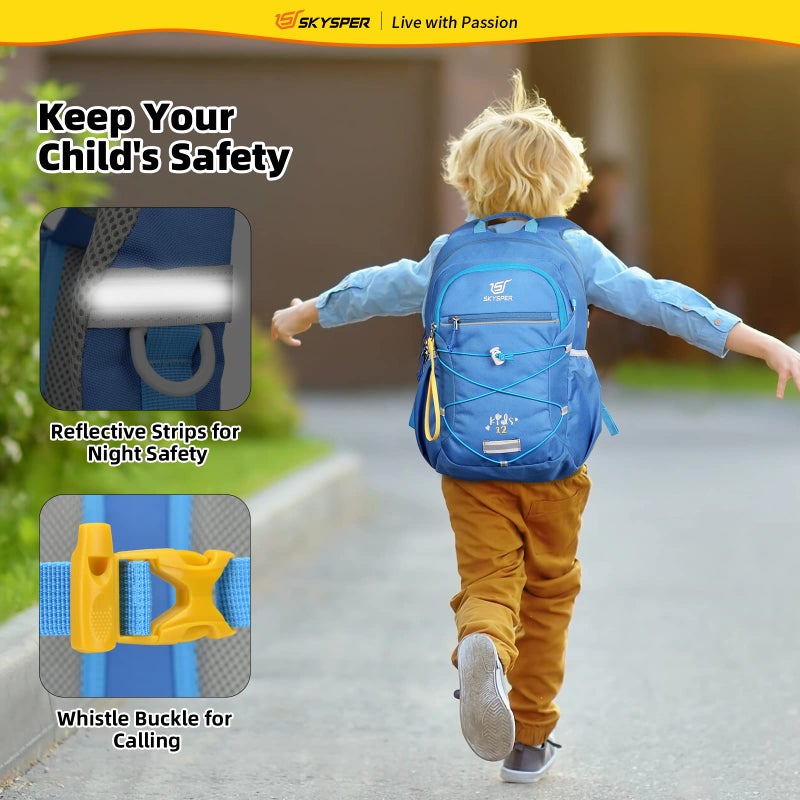 SKYSPER Kids Backpack 12L Children School Bag Child Boy Girl Pack Ages 4-8 for Traveling Day Trips Classes Camping(Blue) - Image 2