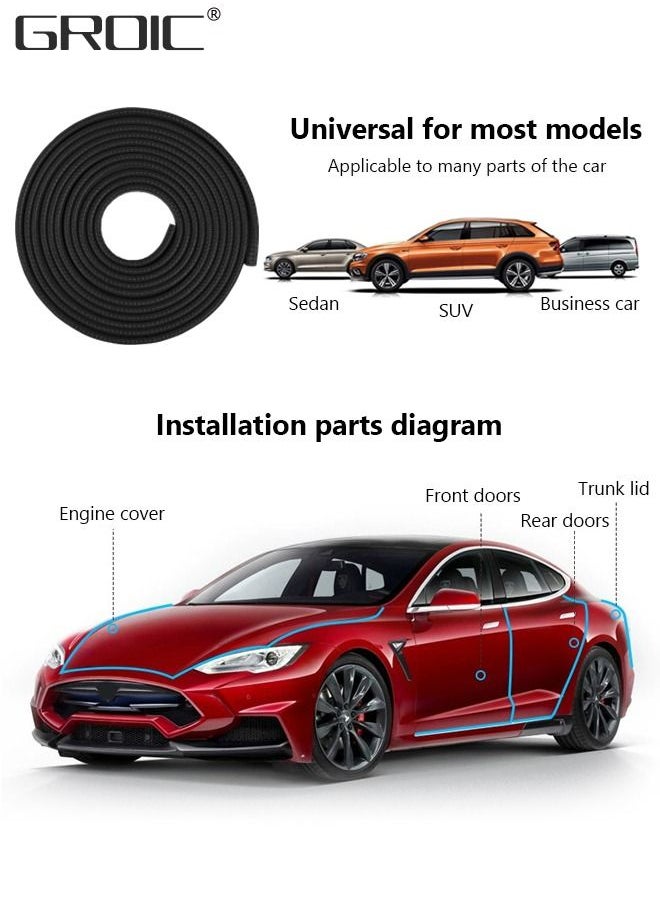 GROIC - 5M Car Door Edge Guards U Shape Edge Trim Rubber Seal Protector Car Protection Door EdgeBumper Strip Fit for Most Car,Car Door Rubber Seal Strip - Image 1