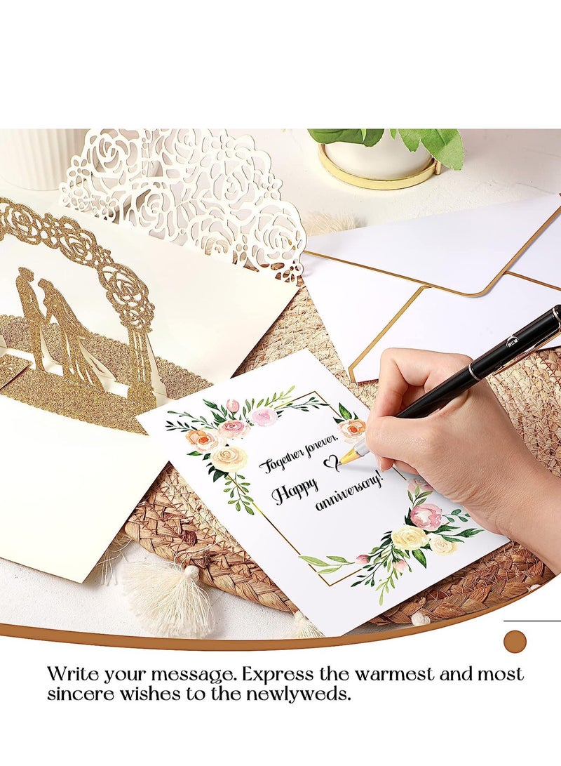 Wedding Pop-up Card Set 3D Greeting Anniversary Romantic Congratulations with Envelope - Image 3