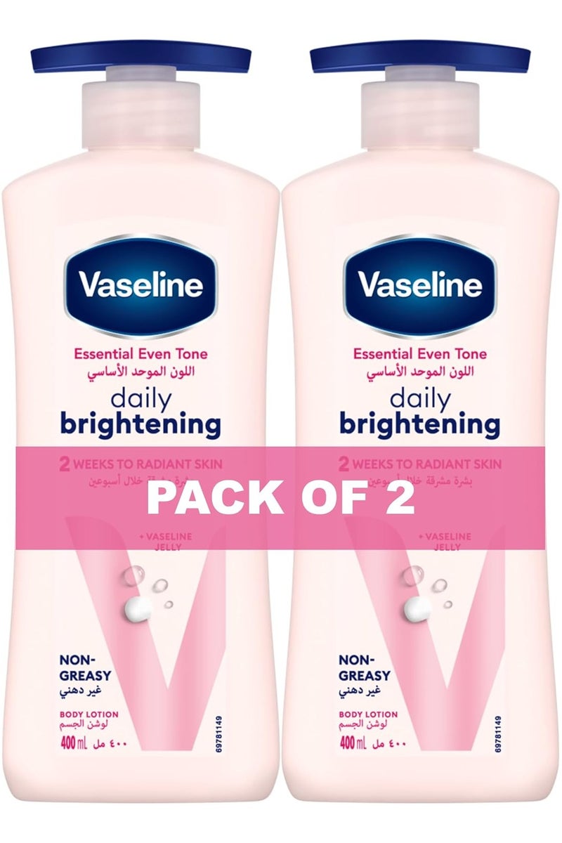 Vaseline Even Tone Body Lotion Daily Brightening, 2 x 400ml - Image 1
