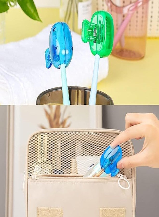 HCN Travel Toothbrush Head Covers Toothbrush Protector Cap Brush Pod Case Protective Portable Plastic Clip for Household Travel, Camping, Bathroom, School (Multicolor) (Pack of 1) (pcs 4) - Image 2