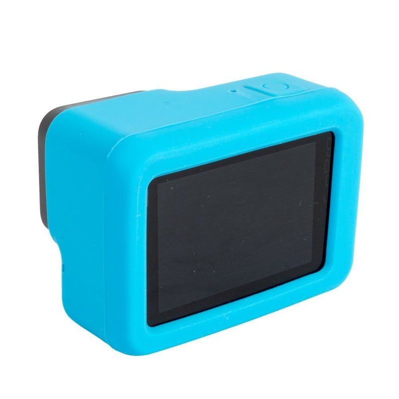 Action Pro Silicone Rubber Case + Lens Protective Cap Cover Compatible with GoPro-7/6/5 Action Camera (Blue) - Image 3