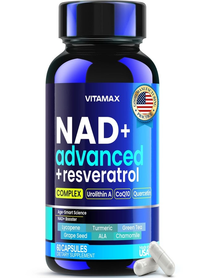 Vitamax Liposomal NAD+ Supplement Extra Strength | Urolithin A, Resveratrol, CoQ10 - Women & Men - ALA, Green Tea, Quercetin, Lycopene | High Purity, Energy & Regeneration - Made in USA – 60ct - Image 1