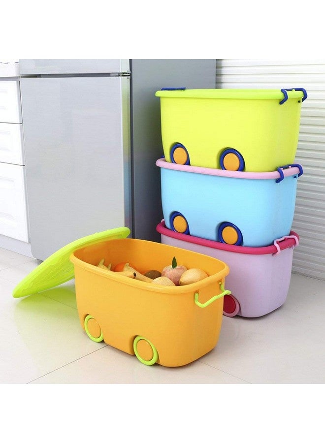 Ash & Roh® Large Plastic Stackable Toy Chest Organizer Storage Rectangular Box with Lid for Kids, Multicolor (2 PACK) - Image 5