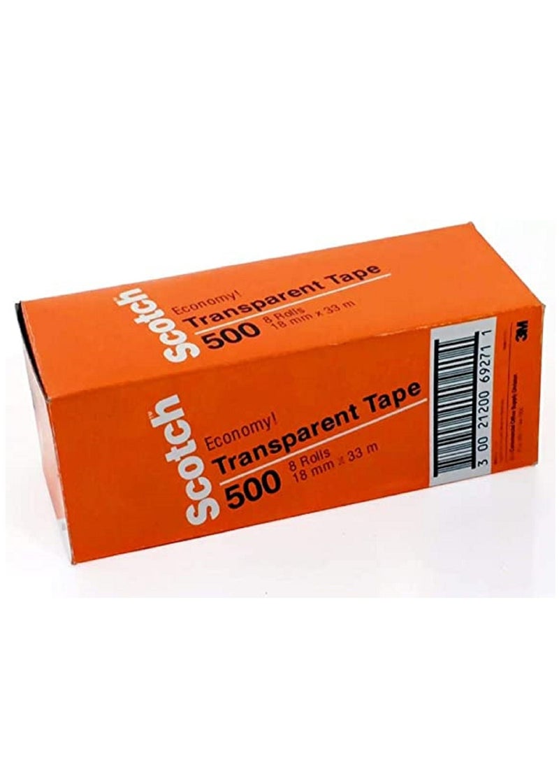 Scotch  شريط لاصق اسكتلندي 500 مصفر 8 لفات 18 مم × 33 م - Image 3