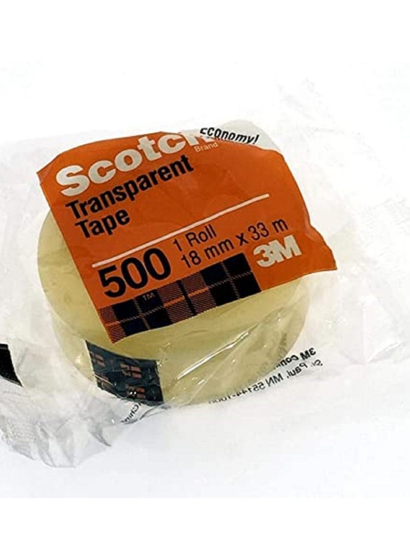 Scotch  شريط لاصق اسكتلندي 500 مصفر 8 لفات 18 مم × 33 م - Image 4