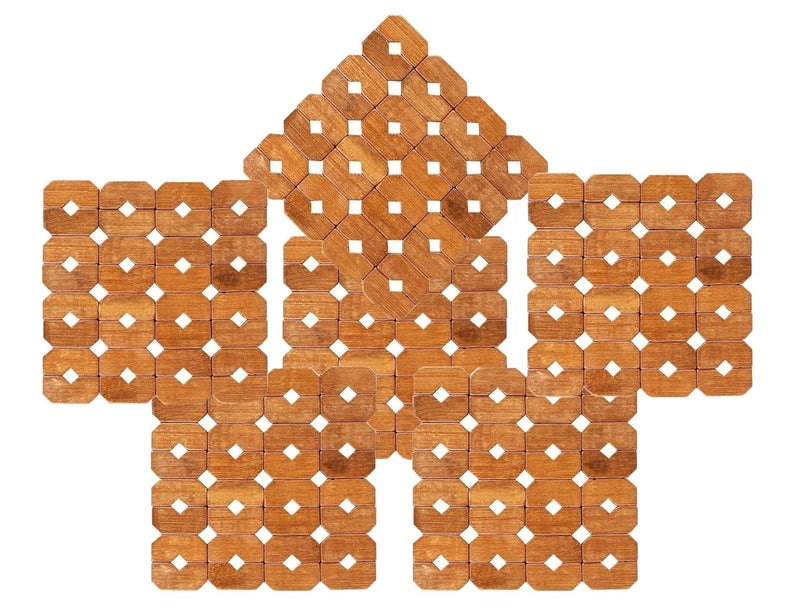 VALAMJI Bamboo Wood Insulation Heat Coasters Table Mat Pad EcoFriendly Tableware Place Mats for Home Kitchen and Office 6 PCS Diamond Shape
