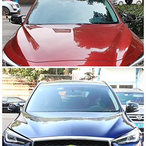 PGTOPONE Real Carbon Fiber Side Mirror Cover Caps for Infiniti Q50 Q50s Sedan 2014-2020 Q60 Q70 QX30 QX50 2015-2020 Side Door Wing Mirror Cap Covers Replacement OEM (Horn design style) - Image 5