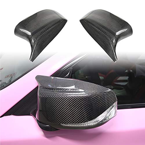 PGTOPONE Real Carbon Fiber Side Mirror Cover Caps for Infiniti Q50 Q50s Sedan 2014-2020 Q60 Q70 QX30 QX50 2015-2020 Side Door Wing Mirror Cap Covers Replacement OEM (Horn design style) - Image 1