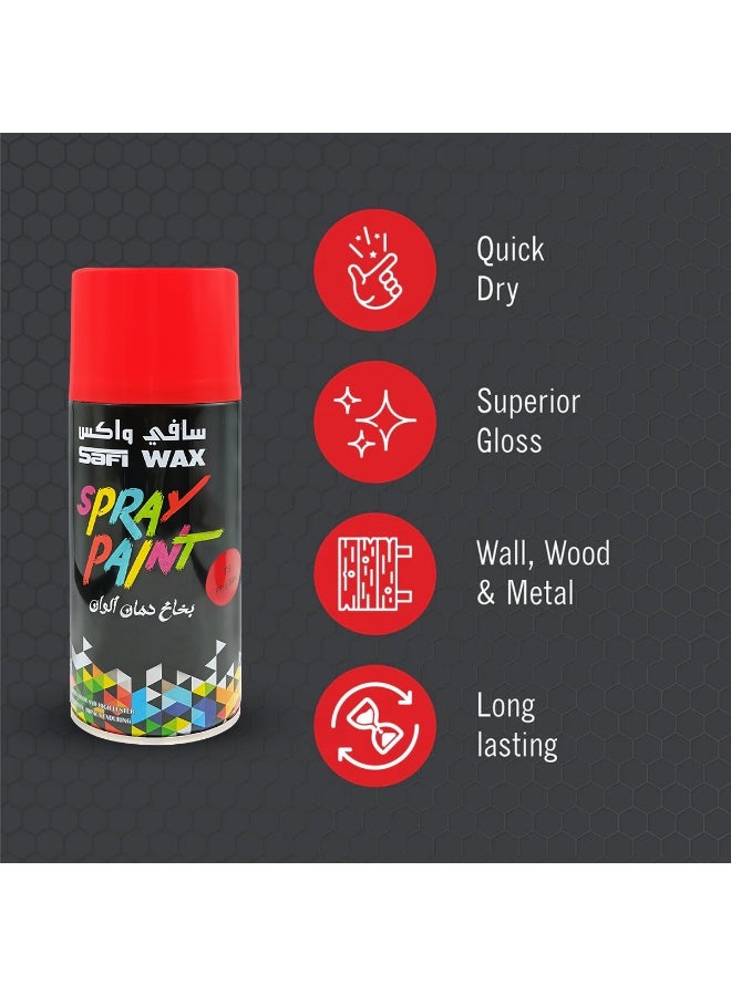 Safi Wax Spray Paint Fire Red 73 | Quick-Dry High Gloss 400ML | For Cars, Wheels, Furniture, Wood, Metal & Walls | Strong Coverage & Long-Lasting Finish - Image 5