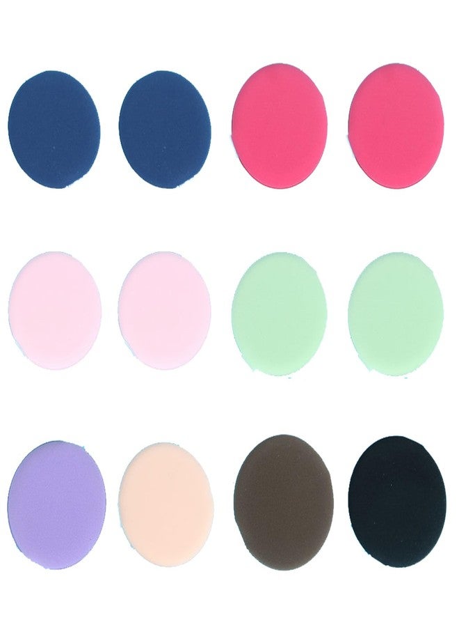 LINYUEARUI 12 mini round air cushion thin suction dual-use dry and wet beauty tools lightweight foundation make-up sponge, reusable female storage filler Microfiber Powder - Image 1