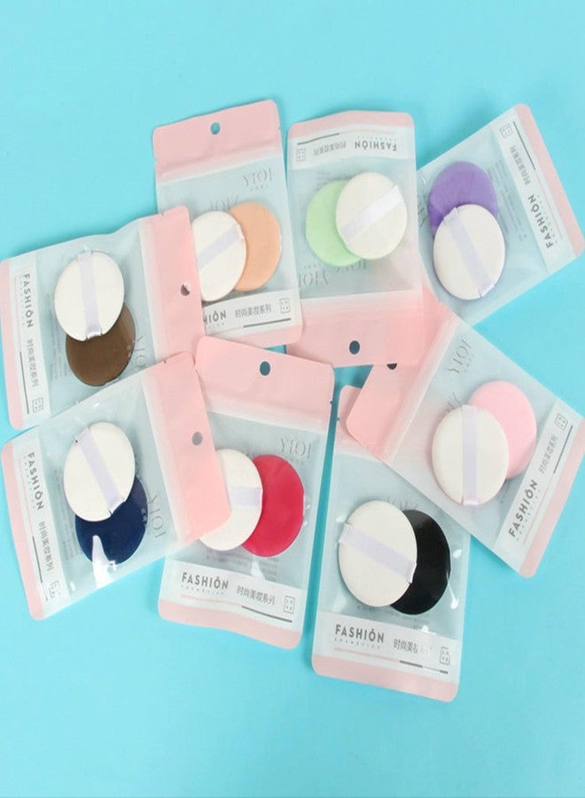 LINYUEARUI 12 mini round air cushion thin suction dual-use dry and wet beauty tools lightweight foundation make-up sponge, reusable female storage filler Microfiber Powder - Image 4