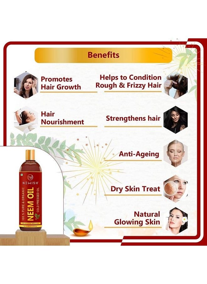 Newish Cold Pressed Organic Neem Oil For Skin & Hair & Pure Cold Pressed Olive Oil For Hair And Skin200Ml Each  - Image 4