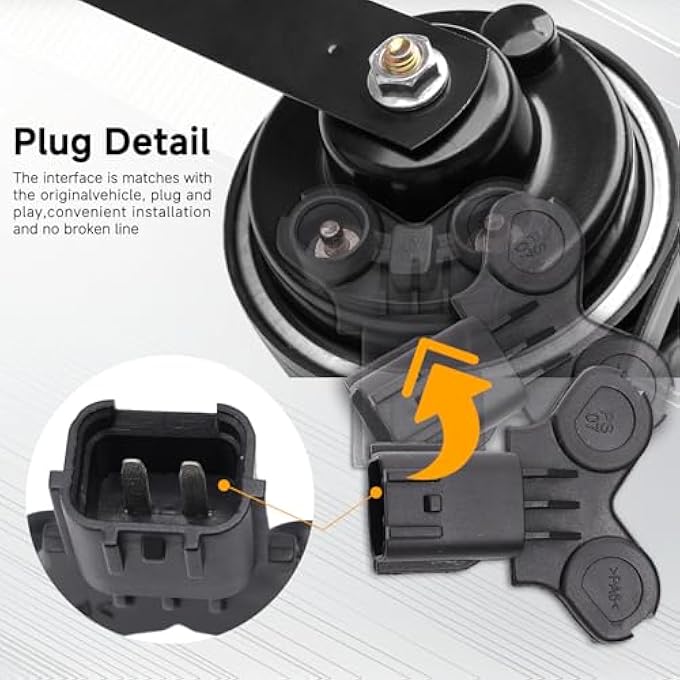 FARBIN Car Horn Compatible With HyundaiKia 12V Waterproof Auto Horn Loud HighLow Tone Electric Snail Horn With Protective Grill Black Horn With Plug For Hyundai - Image 5