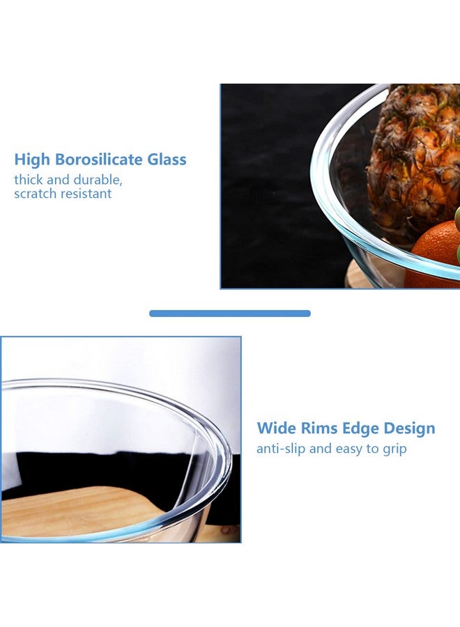 WhiteRhino WhiteRhino 8 Piece Glass Bowls with Lids, Heat Resistant Glass Mixing Bowls Set (3.7QT, 2.1QT, 1.1QT, 0.53QT), Clear Salad Bowls with BAP-Free Lids for Kitchen, Oven Microwave Dishwasher Safe  - Image 4