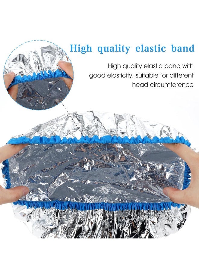 2 PCS Heat Cap For Deep Conditioning Hair Cap For Oil Treatment Double Layer Aluminum Foil Heat Cap Reusable Steam Cap Processing Caps Shower Cap For Long Thick Hair Dyeing Home Salon - Image 3