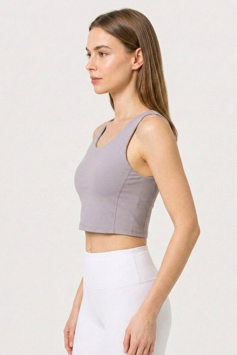 Hoka Women Brand Logo Padded Sports Bra, Mauve - Image 3