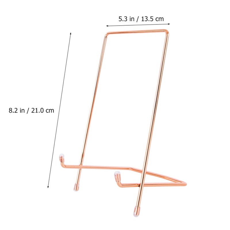 Rose Gold Metal Desktop Stand Holder For Tablet Ipad Artwork Display Minimalist Nordic Style - Image 3