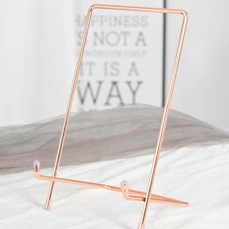 Rose Gold Metal Desktop Stand Holder For Tablet Ipad Artwork Display Minimalist Nordic Style - Image 4