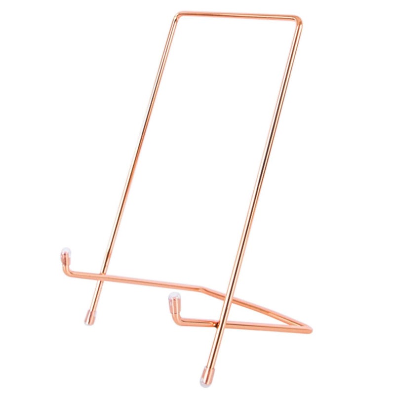 Rose Gold Metal Desktop Stand Holder For Tablet Ipad Artwork Display Minimalist Nordic Style - Image 2