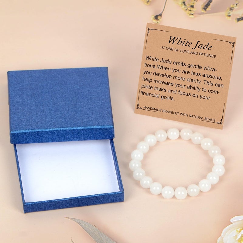 LPBeads أساور مرنة يدوية من حبات الأحجار الكريمة الطبيعية من ، خرز دائري من البلورات العلاجي��، هدايا مجوهرات للنساء والرجال - Image 2