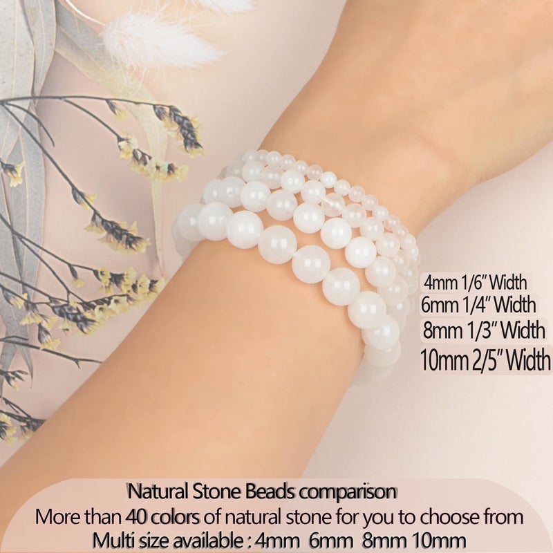 LPBeads أساور مرنة يدوية من حبات الأحجار الكريمة الطبيعية من ، خرز دائري من البلورات العلاجي��، هدايا مجوهرات للنساء والرجال - Image 5