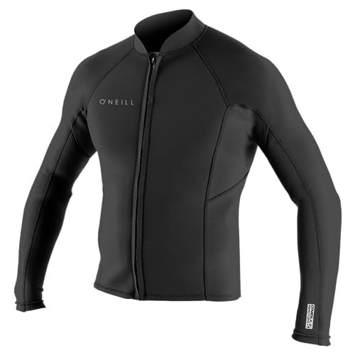 O'Neill Men’s Reactor-2 1.5mm Front Zip Long Sleeve Neoprene Jacket, Lightweight Warmth with Good Flexibility for Surfing, Paddleboarding, Kayaking, Black, Large - Image 1