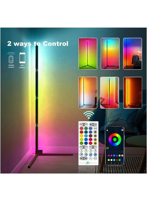 Floor Lamp Modern RGB LED Floor Lamp Corner Reading Lamp Remote Control Atmosphere Lighting Lamp for Sofa Bedside Corner APP control