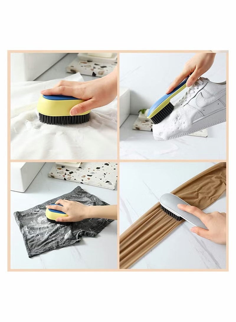 Cleaning Brush Set 2 Pcs Soft Brush Laundry Scrub Brush Household Laundry Scrub Brush for Clothes Shoes Sneaker Portable Soft Plastic Cleaning Washing Brush with Comfortable Grip  - Image 2