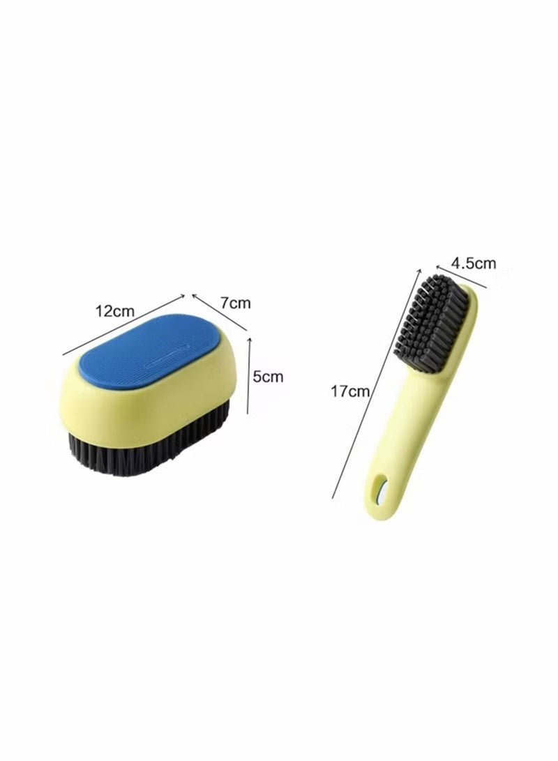 Cleaning Brush Set 2 Pcs Soft Brush Laundry Scrub Brush Household Laundry Scrub Brush for Clothes Shoes Sneaker Portable Soft Plastic Cleaning Washing Brush with Comfortable Grip  - Image 5