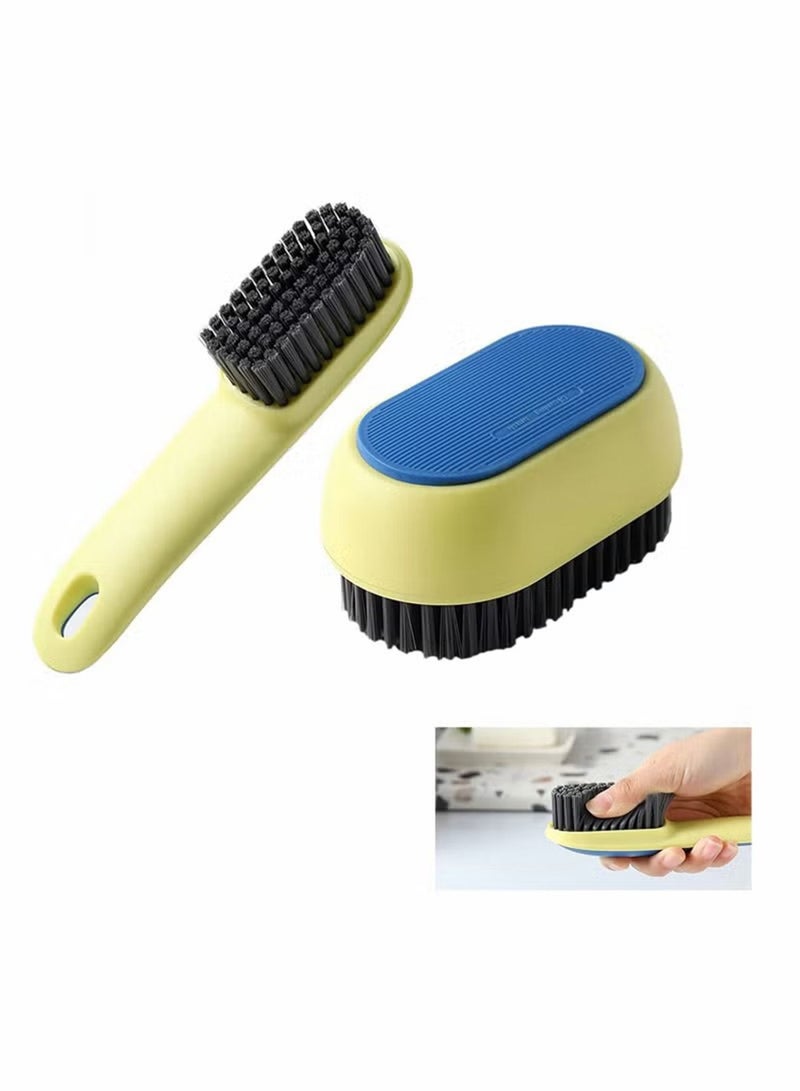 Cleaning Brush Set 2 Pcs Soft Brush Laundry Scrub Brush Household Laundry Scrub Brush for Clothes Shoes Sneaker Portable Soft Plastic Cleaning Washing Brush with Comfortable Grip  - Image 1