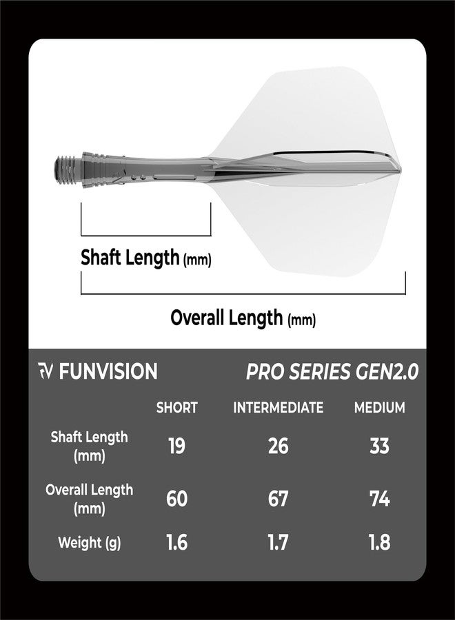 FunVision Pro Darts Flight, Integrated Dart Flights and Shafts- No.6, Flight & Shaft System, Professional Darts Accessories (3PCs | Short 19mm |Grey) - Image 3