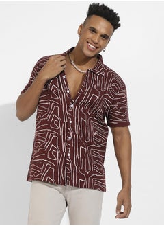 Instafab Plus Abstract Lines Print Shirt  - Image 2