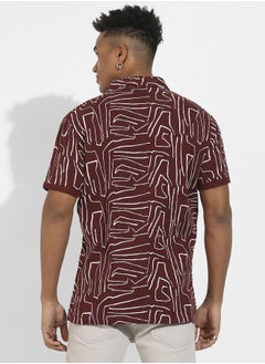 Instafab Plus Abstract Lines Print Shirt  - Image 5