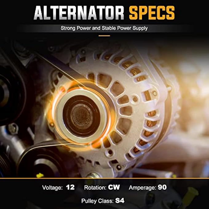 ILONPA Alternator Replacement Compatible with 2007-2012 Hyundai Elantra 2.0 2L, 2007 2008 2009 Kia Spectra/Spectra5 2.0 2L, 2010 2011 Kia Soul 2.0 2L Replace AVA0102, 400-46020, 37300-23650, 2655635, 600162 - Image 2