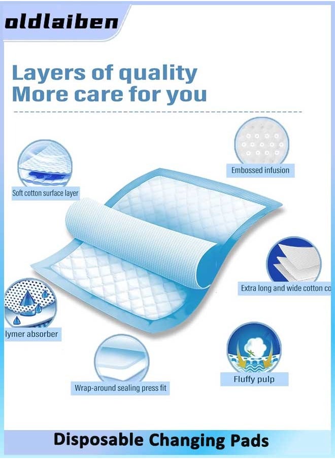oldlaiben Baby Disposable Changing Pad, Newborn Pads, Soft Non-Woven Fabric Changing Pads, 5-Layer Protection Ventilation Waterproof Leak Proof Rapid Drying Hospital Pad, For Enuresis Bedwetting Elderly Kids  - Image 2