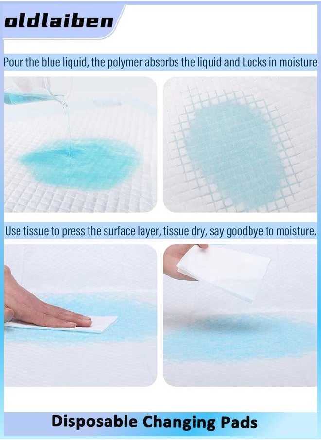 oldlaiben Baby Disposable Changing Pad, Newborn Pads, Soft Non-Woven Fabric Changing Pads, 5-Layer Protection Ventilation Waterproof Leak Proof Rapid Drying Hospital Pad, For Enuresis Bedwetting Elderly Kids  - Image 3