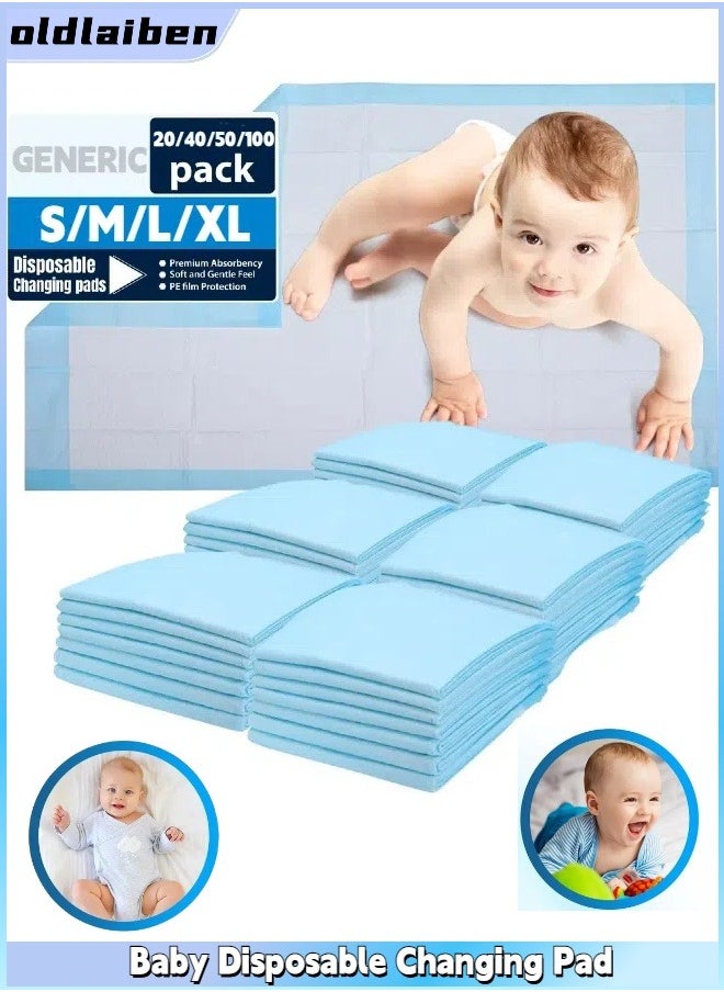 oldlaiben Baby Disposable Changing Pad, Newborn Pads, Soft Non-Woven Fabric Changing Pads, 5-Layer Protection Ventilation Waterproof Leak Proof Rapid Drying Hospital Pad, For Enuresis Bedwetting Elderly Kids  - Image 1