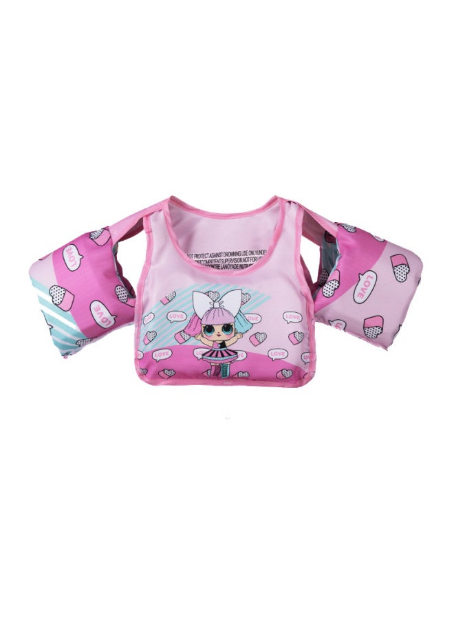 Generic Cartoon Children's Swimsuit Swimming Arm Ring Floating Ring Swimming Ring Life Jacket Water Sleeve Buoyancy Vest Swimming-Color:Vest Bow Doll  - Image 1