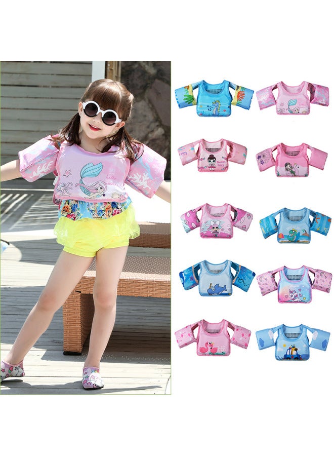 Generic Cartoon Children's Swimsuit Swimming Arm Ring Floating Ring Swimming Ring Life Jacket Water Sleeve Buoyancy Vest Swimming-Color:Vest Bow Doll  - Image 5