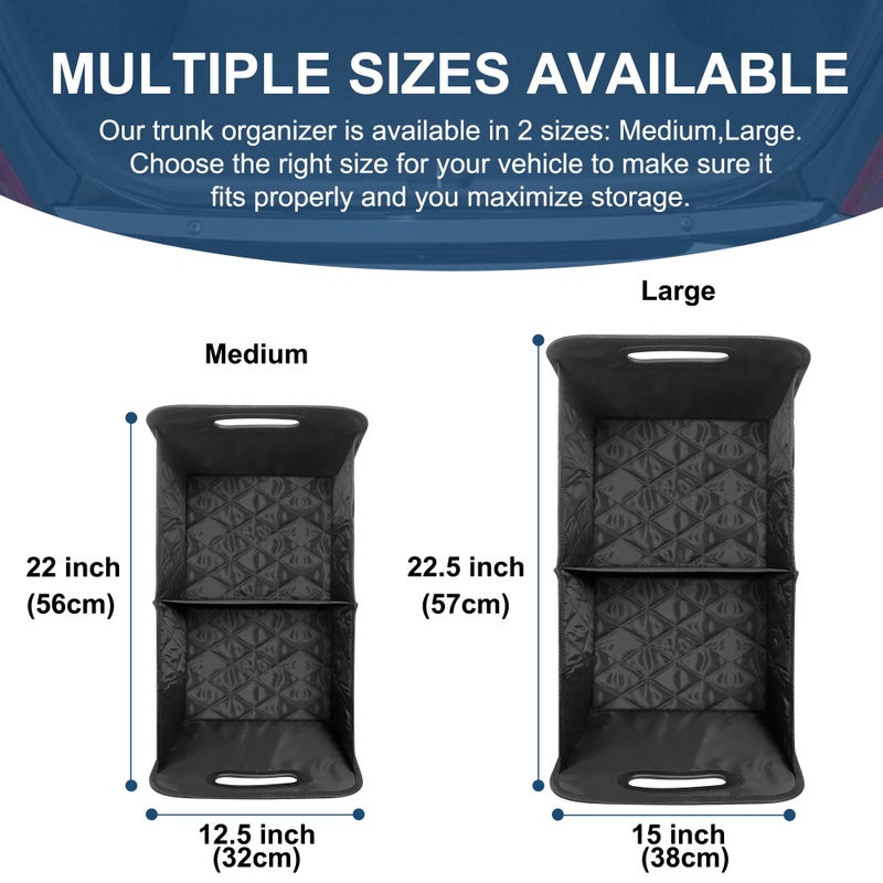 Deosk Car Trunk Organizer and Storage with 6 Big Pockets, Waterproof Polyester Trunk Organizer for SUV, Minivan, Truck (Large, Black) - Image 2