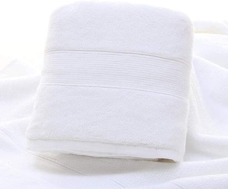 Welfic Bamboo Cotton Ultra Soft Hand, Gym & Workout Towel 500 GSM (Set of 2) (White) - Image 3