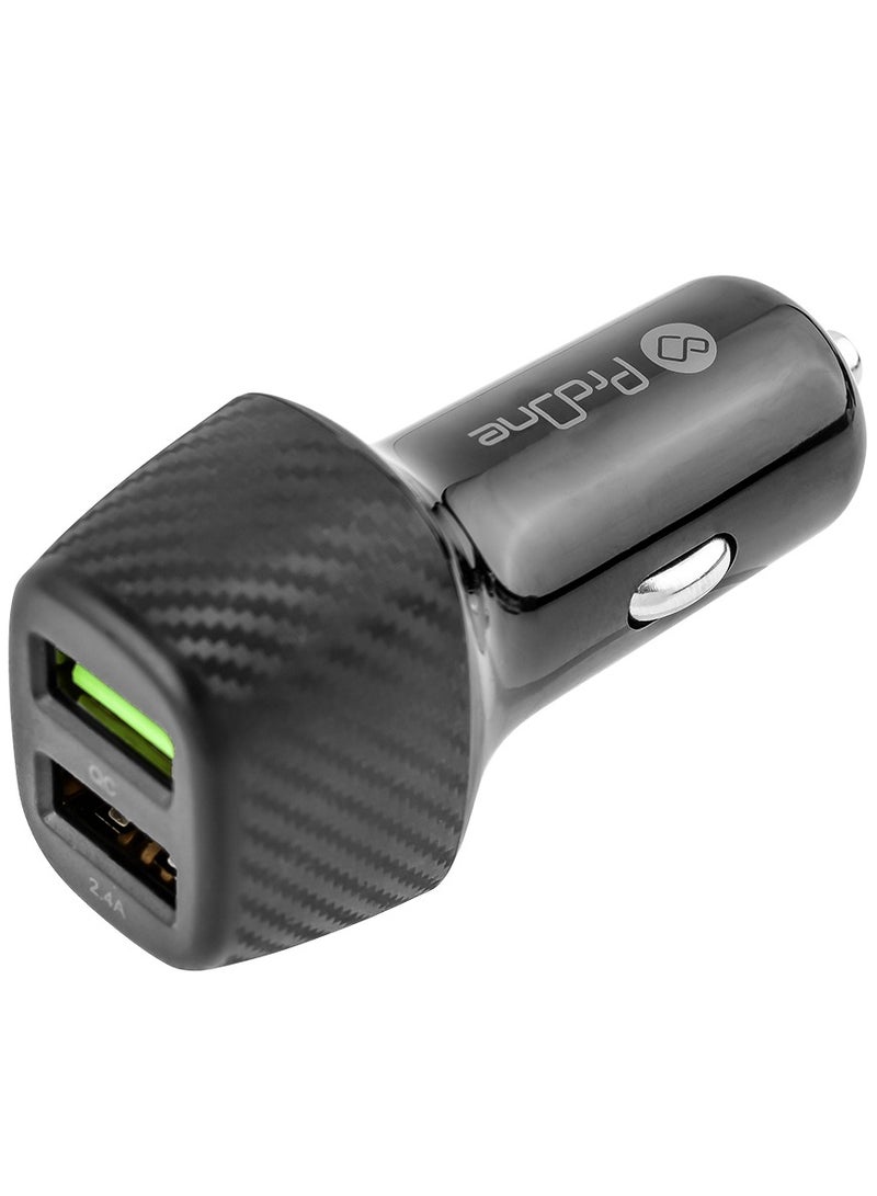 برو واحد شاحن سيارة ProOne PCG11 Qualcomm Quick Charge 3.0 مزدوج بمنفذي USB 5.4A مع كابل Type-C | شحن سريع لأجهزة iPhone، Samsung، وجميع الأجهزة التي تدعم USB | يشمل كابل Type-C بطول 1 متر - Image 2