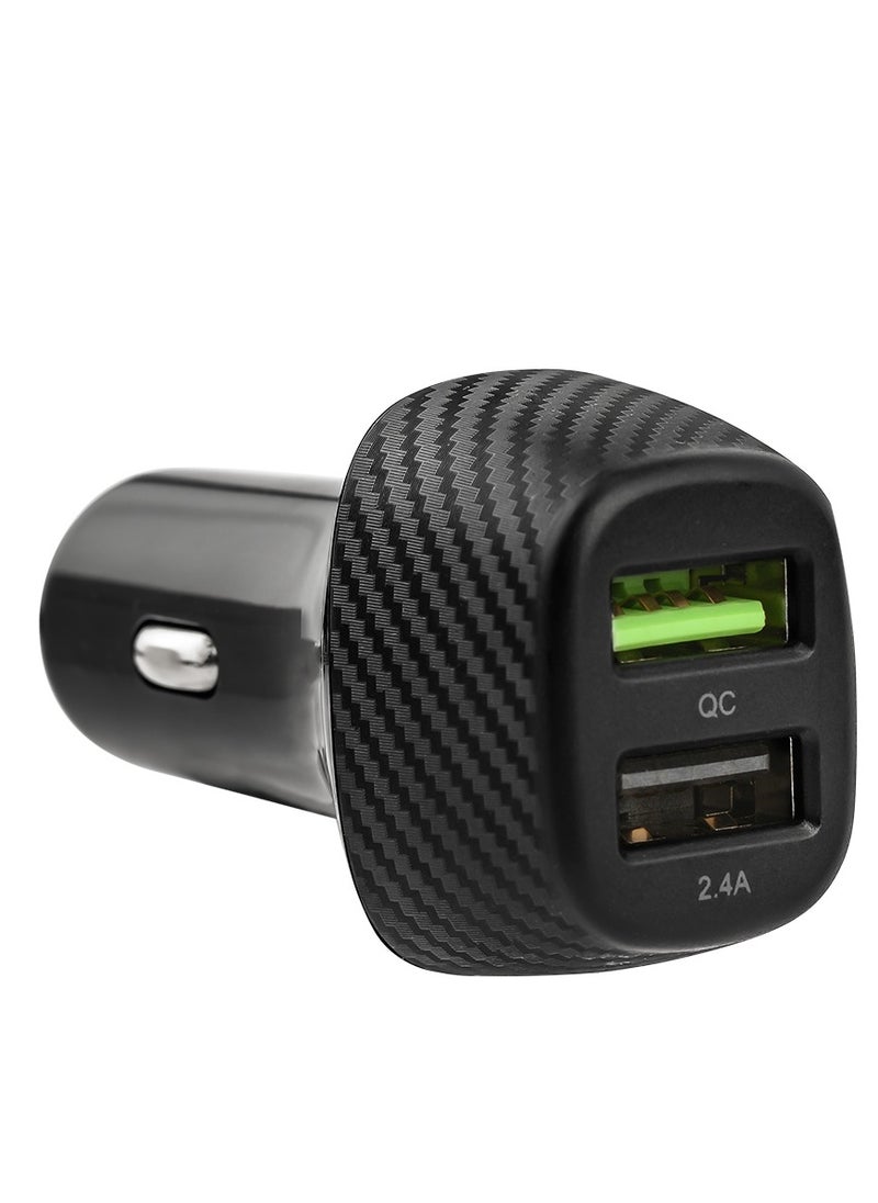 برو واحد شاحن سيارة ProOne PCG11 Qualcomm Quick Charge 3.0 مزدوج بمنفذي USB 5.4A مع كابل Type-C | شحن سريع لأجهزة iPhone، Samsung، وجميع الأجهزة التي تدعم USB | يشمل كابل Type-C بطول 1 متر  - Image 2