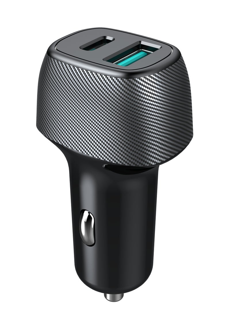 برو واحد - شاحن سيارة ProOne PCG11 Qualcomm Quick Charge 3.0 مزدوج بمنفذي USB 5.4A مع كابل Type-C | شحن سريع لأجهزة iPhone، Samsung، وجميع الأجهزة التي تدعم USB | يشمل كابل Type-C بطول 1 متر - Image 1