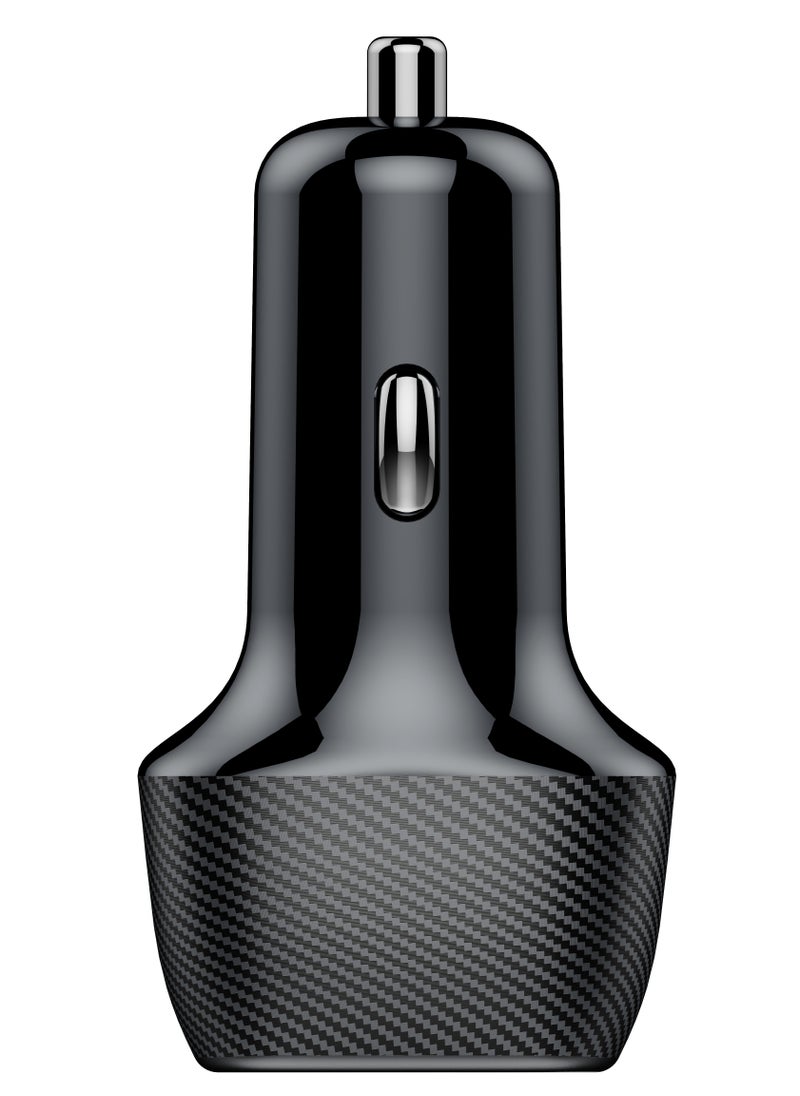 برو واحد - شاحن سيارة ProOne PCG11 Qualcomm Quick Charge 3.0 مزدوج بمنفذي USB 5.4A مع كابل Type-C | شحن سريع لأجهزة iPhone، Samsung، وجميع الأجهزة التي تدعم USB | يشمل كابل Type-C بطول 1 متر - Image 1