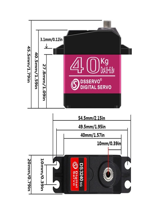 ZOSKAY Servo Motor 40Kg High Speed servo Metal Gear Digital Servo RC Baja Servo for 1/8 1/10 Scale RC Cars (180 Degree) - Image 4