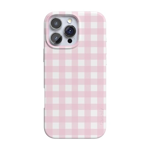 Casely iPhone 16 Pro Case | Pink Plaid | Sunday Best | Compatible with MagSafe | Classic Ultra Slim Design - Image 1